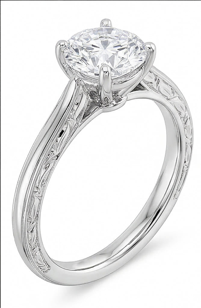 echter round diamant 3Karat ring Draufsicht
