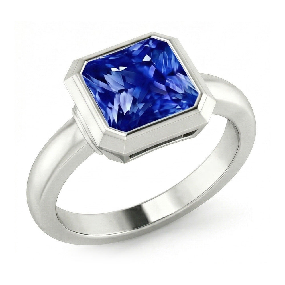 echter asscher diamant 3Karat ring Vorderansicht