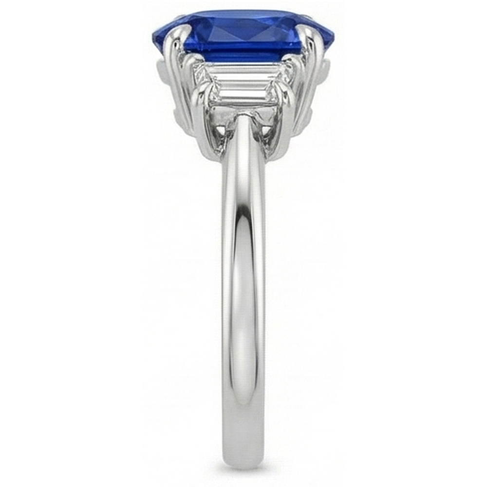 echter oval diamant 3Karat ring Profilansicht
