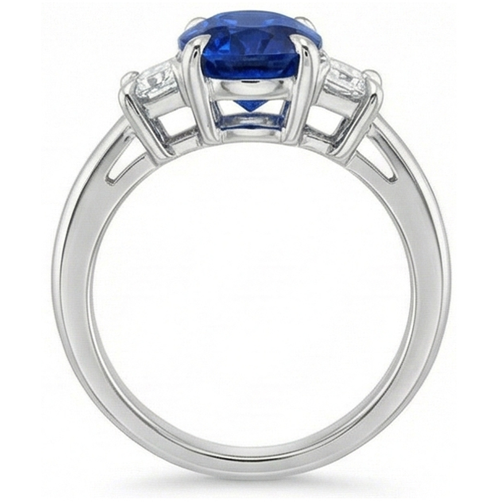 echter oval diamant 3Karat ring auf Weiß