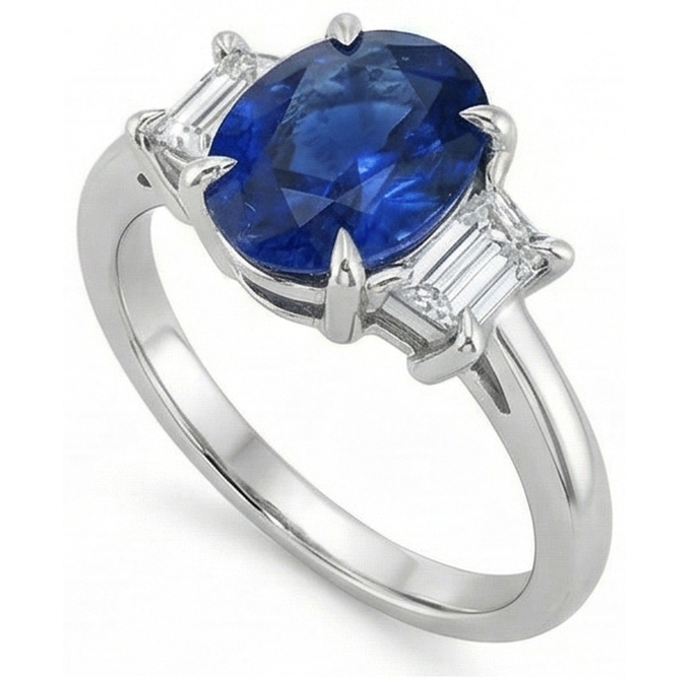 echter oval diamant 3Karat ring Draufsicht