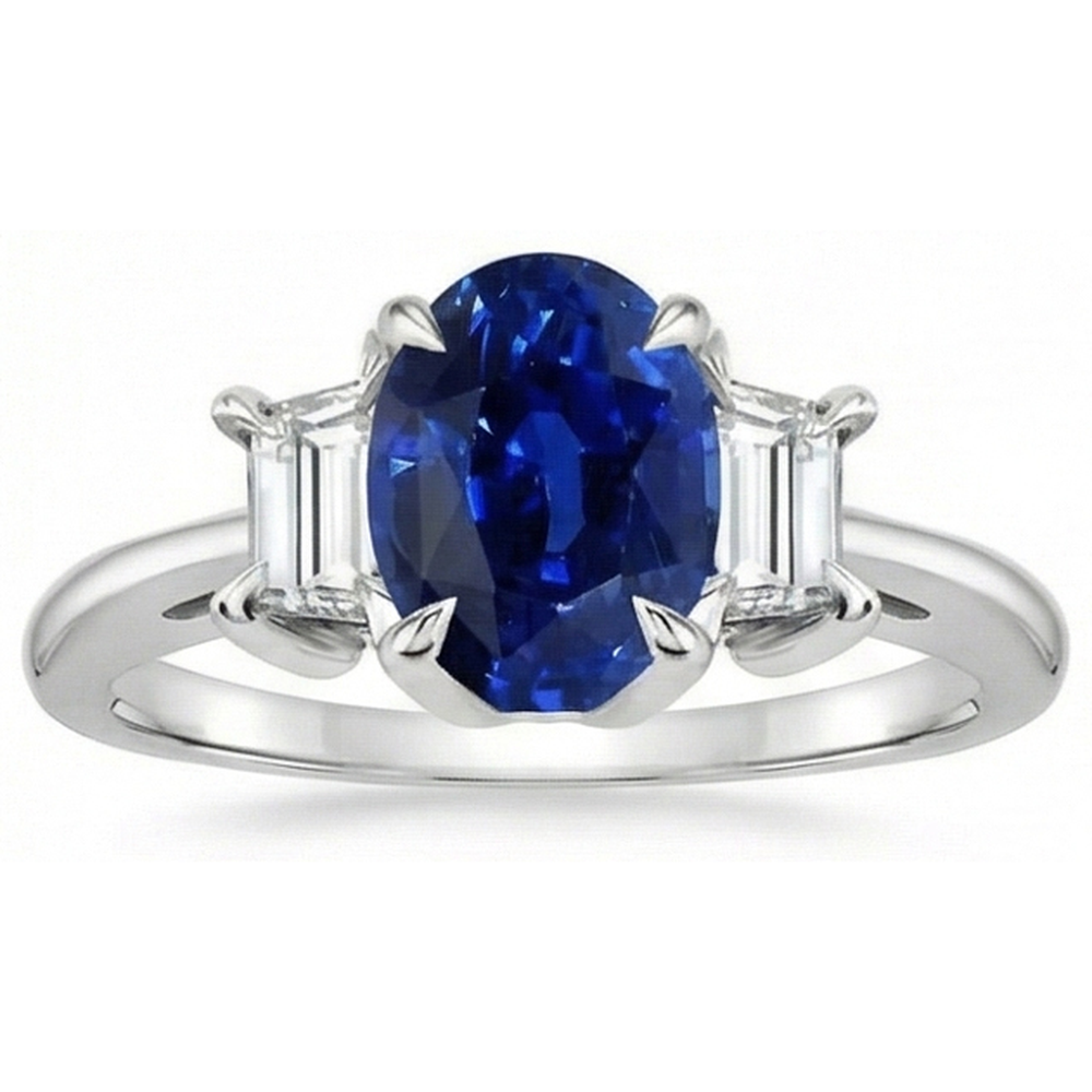 echter oval diamant 3Karat ring Detailansicht