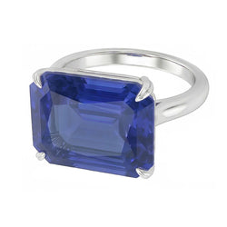 3 Karat Smaragd Solitaire Sri Lanka Saphir Ring Weißgold Schmuck