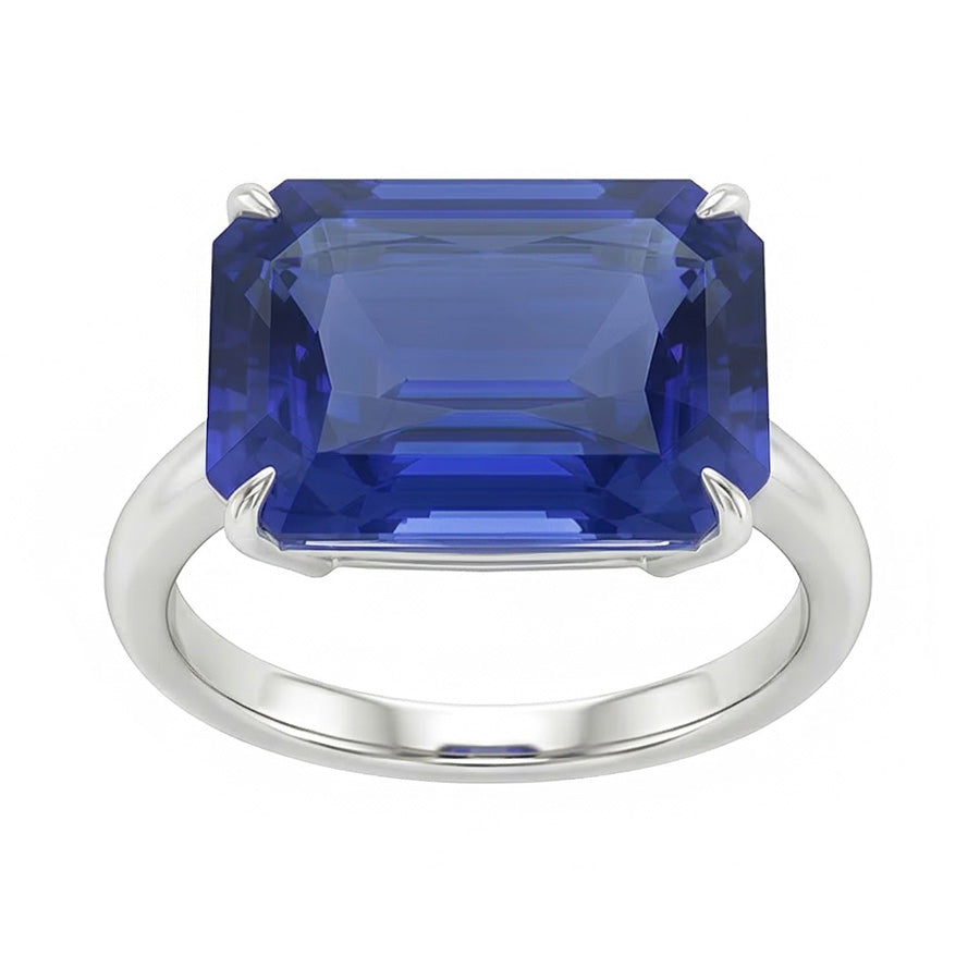 3 Karat Smaragd Solitaire Sri Lanka Saphir Ring Weißgold Schmuck