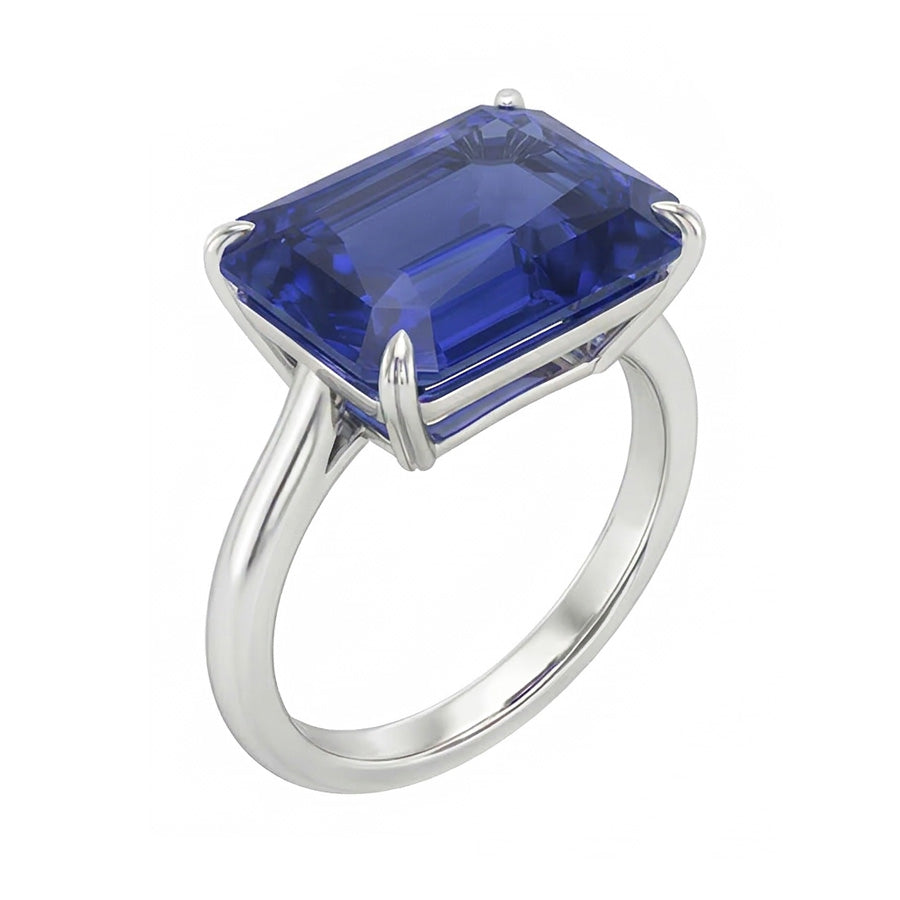 3 Karat Smaragd Solitaire Sri Lanka Saphir Ring Weißgold Schmuck