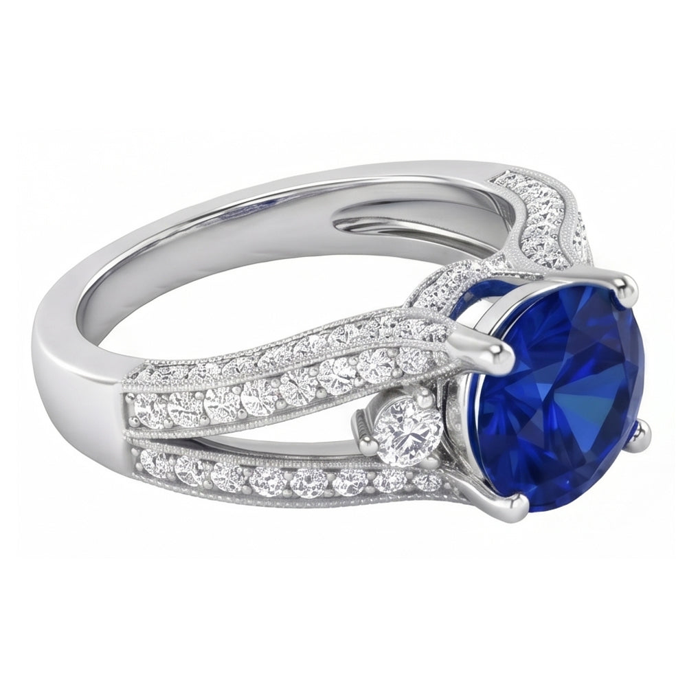 echter round diamant 3Karat ring Detailansicht