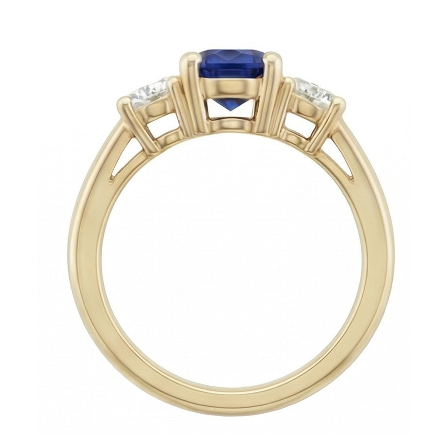 echter round diamant 3Karat ring Profilansicht