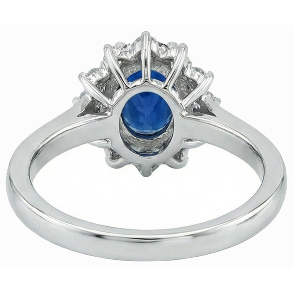 echter oval diamant 3Karat ring Profilansicht