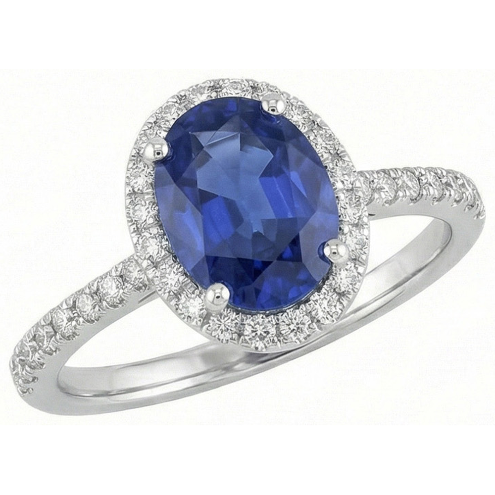 echter oval diamant 14Karat ring Vorderansicht