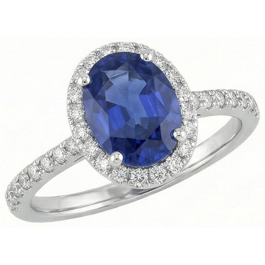 echter oval diamant 14Karat ring Vorderansicht
