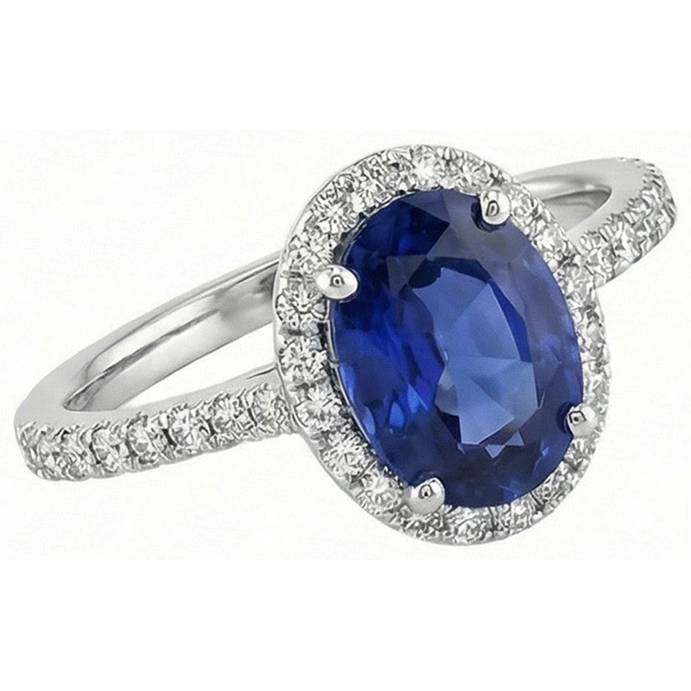 echter oval diamant 14Karat ring Seitenansicht