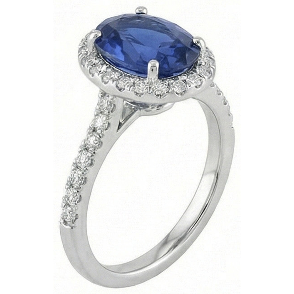 echter oval diamant 14Karat ring Detailansicht