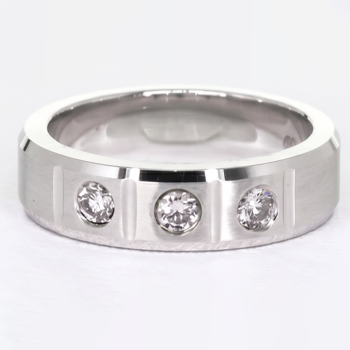 3 Runde Gypsy Echt Diamonds Jubiläumsband Weißgold 14 Karat 0,75 Karat