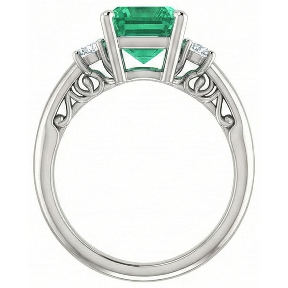 echter round diamant 15.50Karat ring Draufsicht