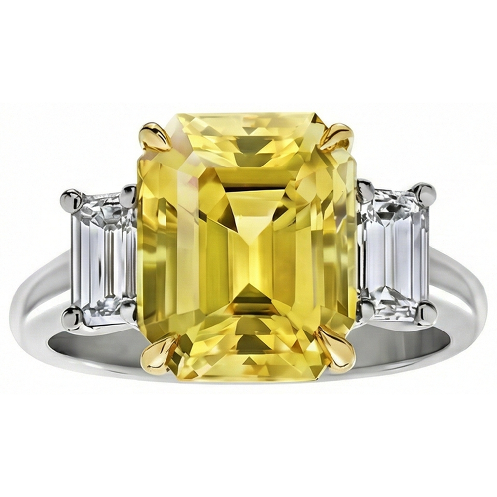 echter asscher diamant 4.50Karat ring Seitenansicht
