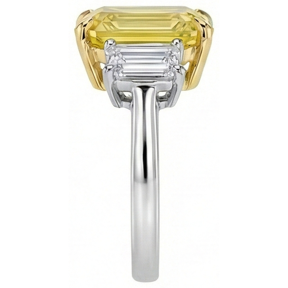 echter asscher diamant 4.50Karat ring Draufsicht