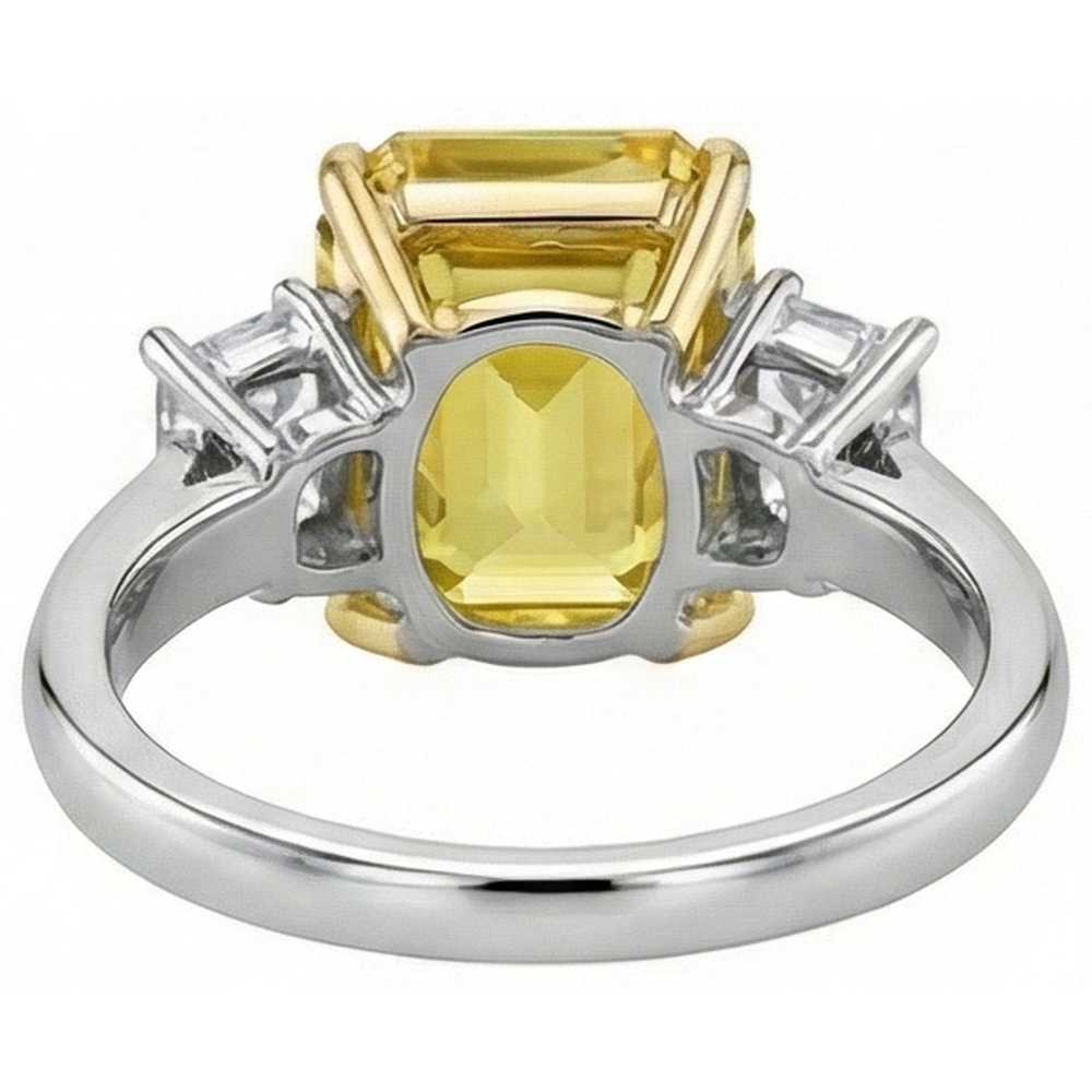 echter asscher diamant 4.50Karat ring Profilansicht