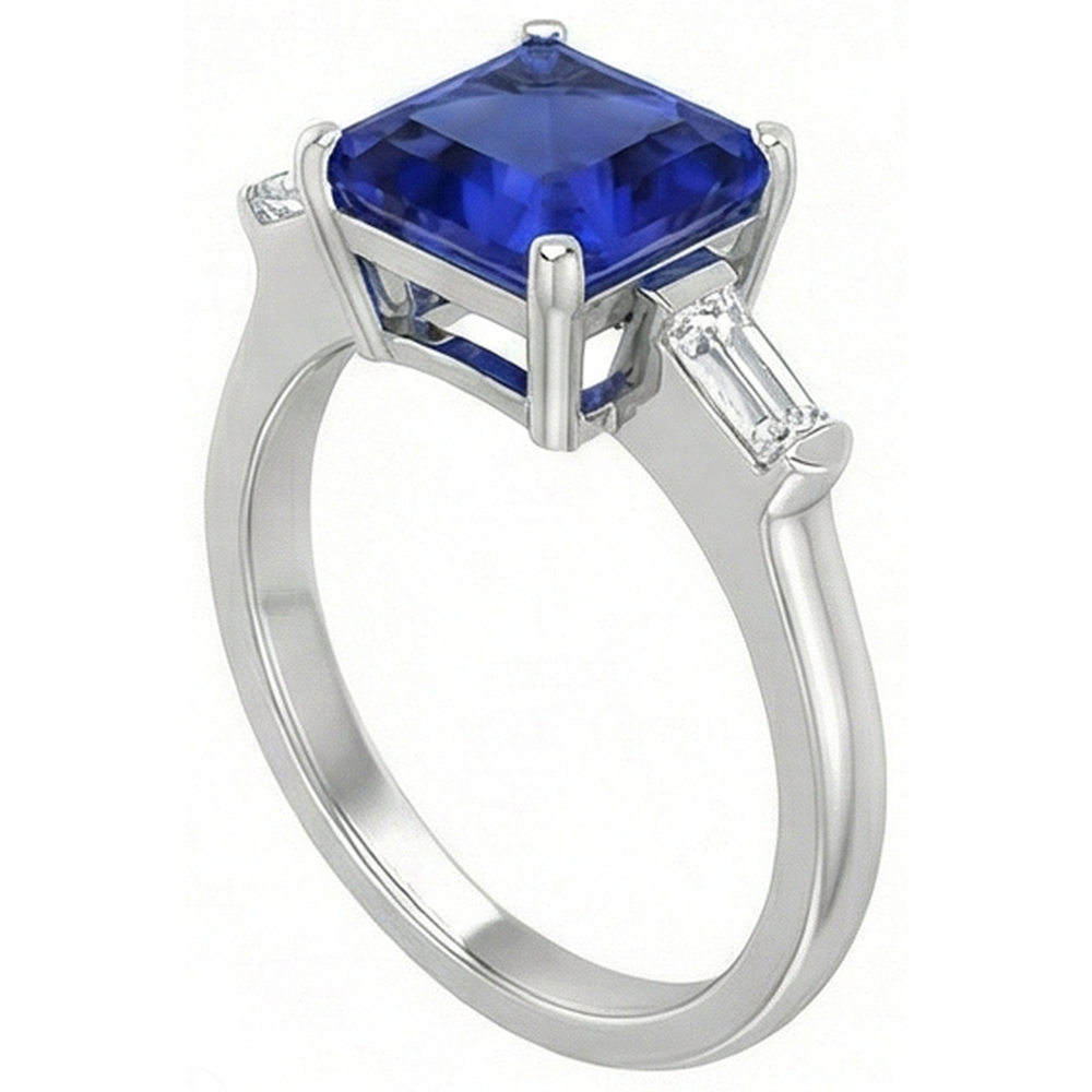 echter asscher diamant 4Karat ring Draufsicht