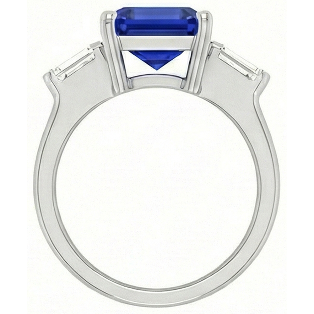 echter asscher diamant 4Karat ring auf Weiß