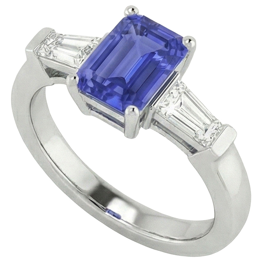 echter baguette diamant 1.75Karat ring Vorderansicht