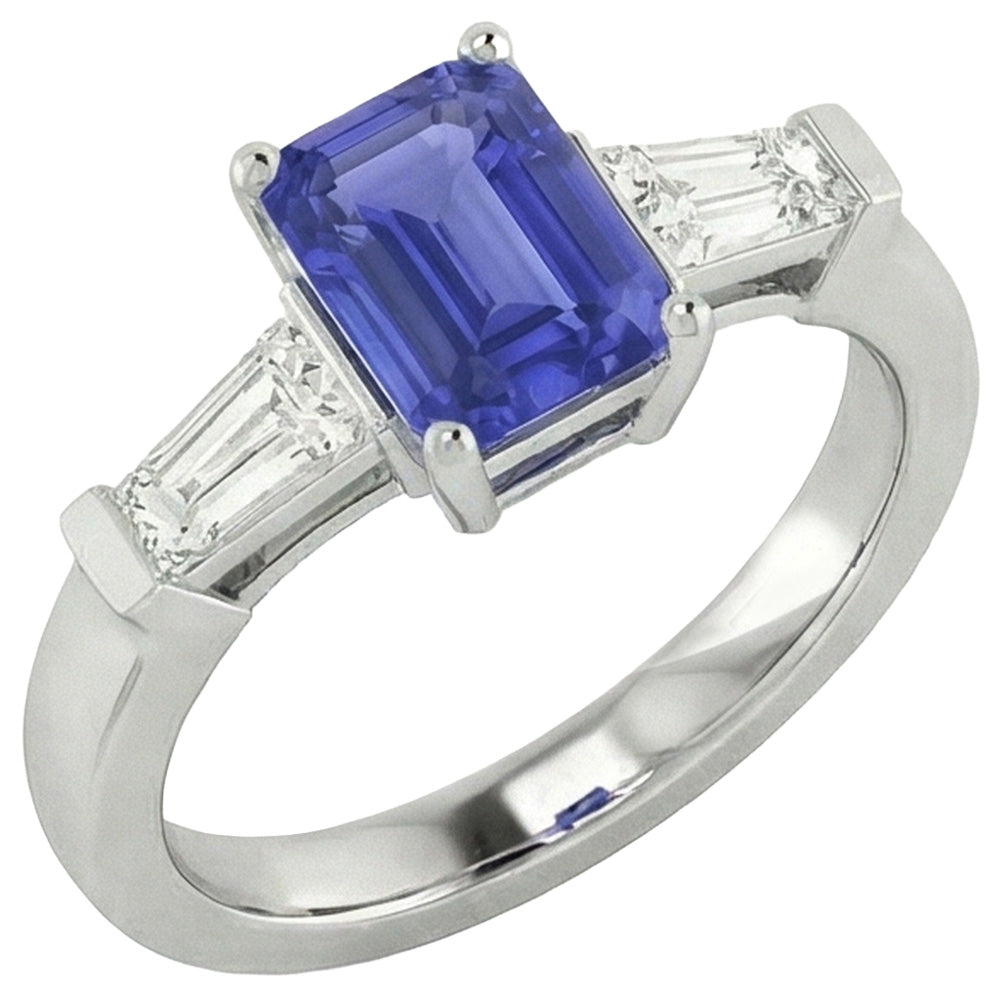 echter baguette diamant 1.75Karat ring Seitenansicht
