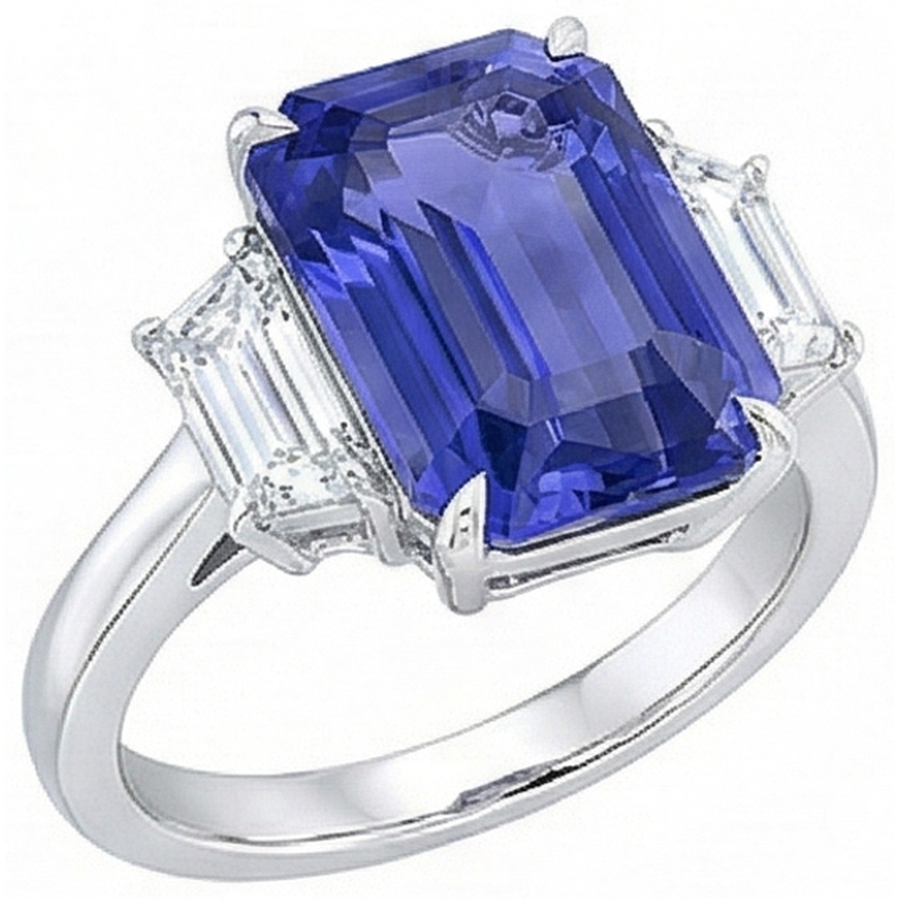 echter round diamant 3.50Karat ring Draufsicht
