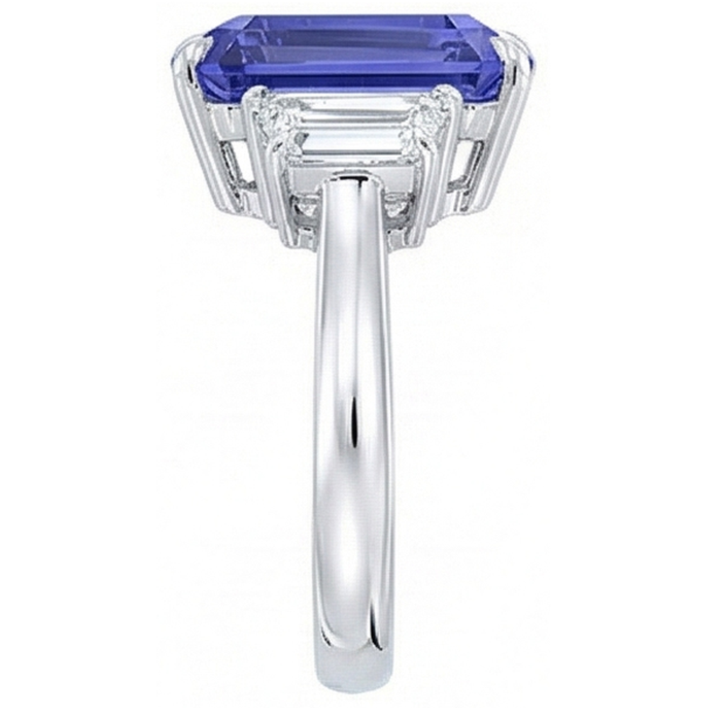 echter round diamant 3.50Karat ring Profilansicht