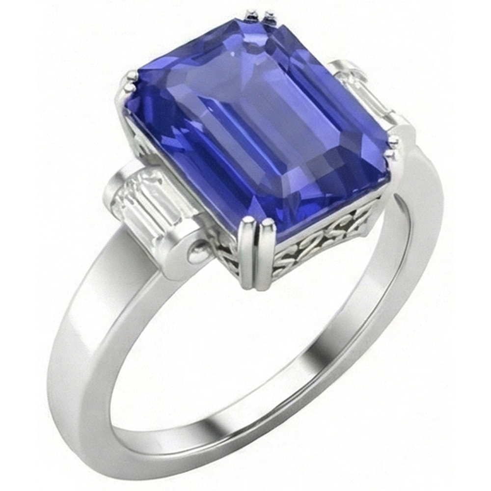 echter baguette diamant 3Karat ring Seitenansicht