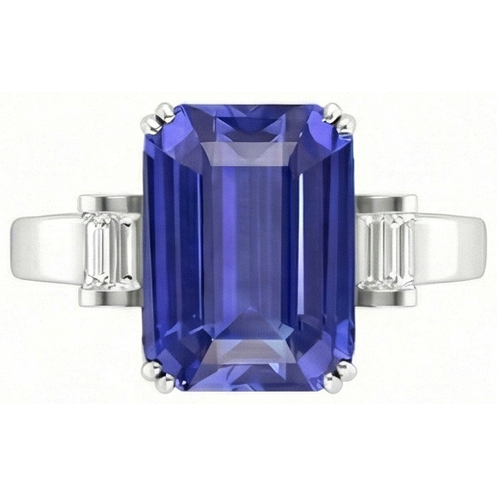 echter baguette diamant 3Karat ring Detailansicht