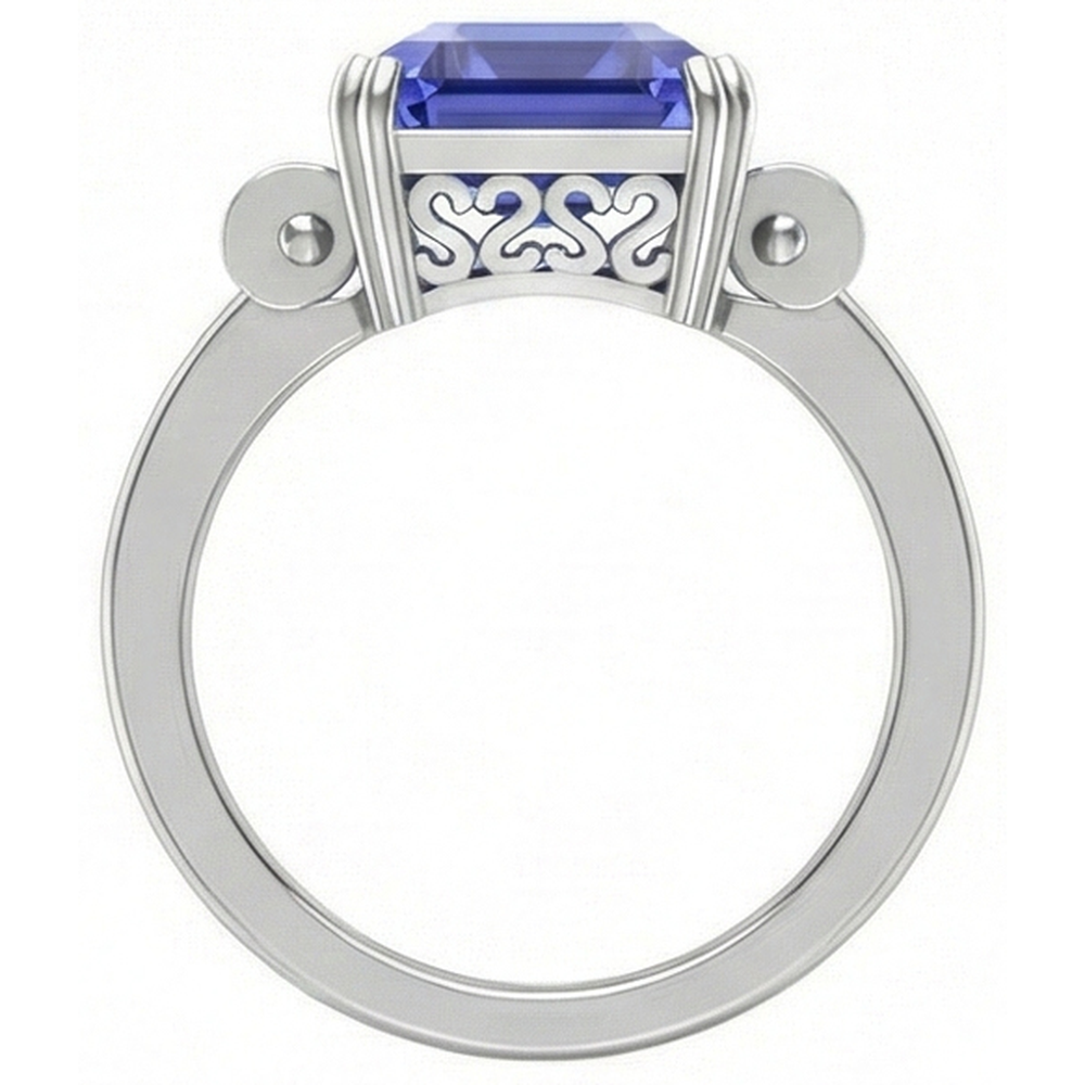 echter baguette diamant 3Karat ring Profilansicht