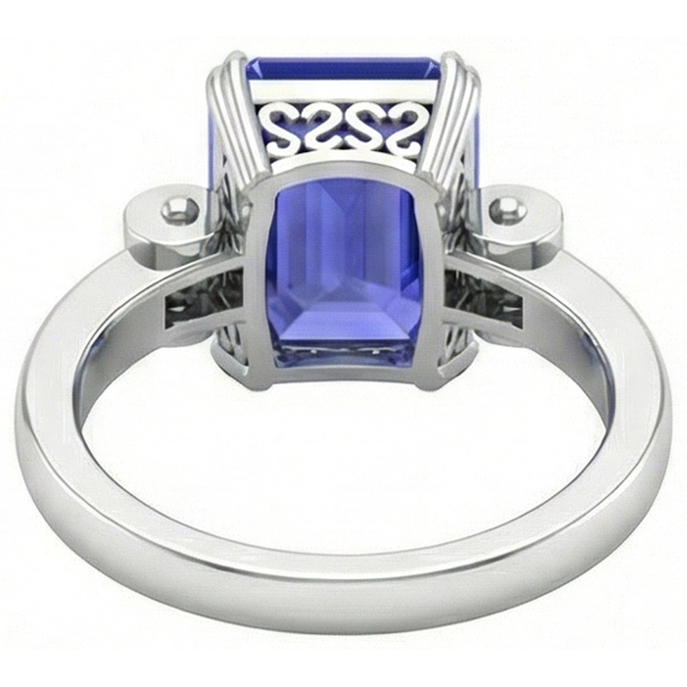 echter baguette diamant 3Karat ring auf Weiß