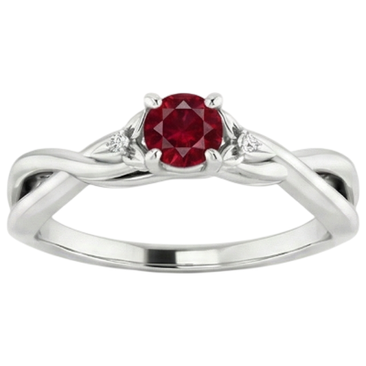 echter round rubin 0.54Karat ring Vorderansicht