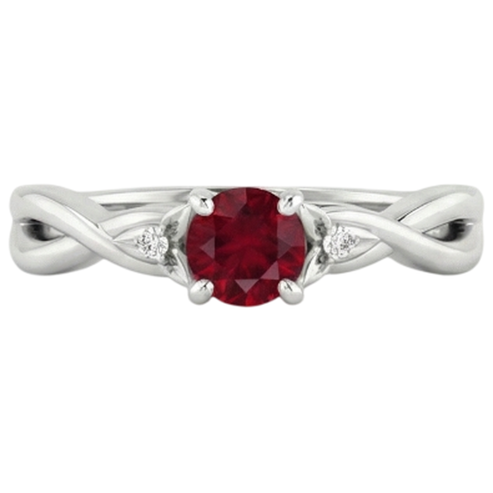 echter round rubin 0.54Karat ring Seitenansicht