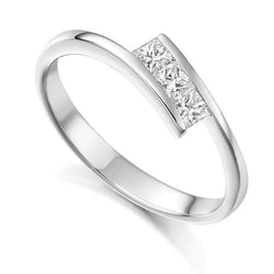3-Stein-Echt Diamantring Für Die Rechte Hand