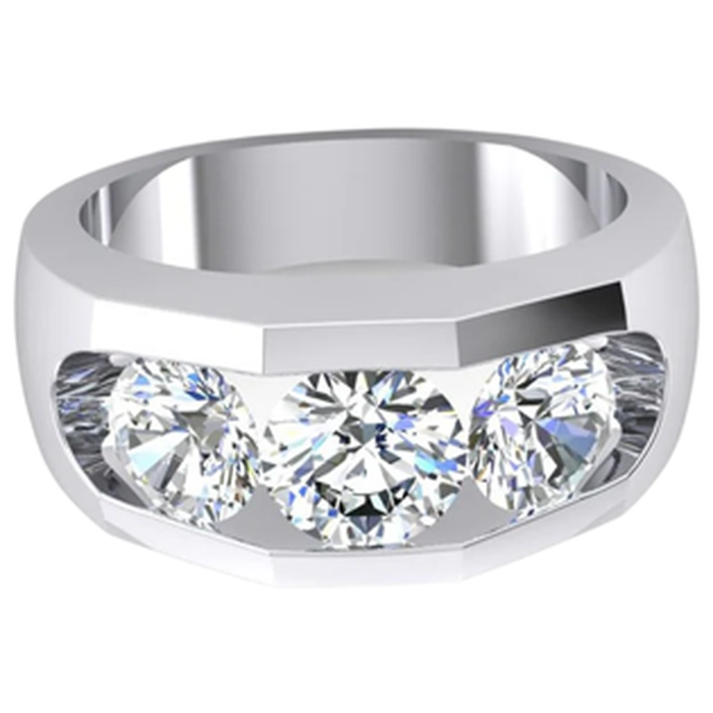3 Stein Echte Diamant Herren Ring Gold 2,50 Karat