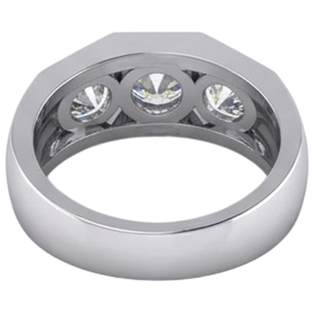 3 Stein Echte Diamant Herren Ring Gold 2,50 Karat
