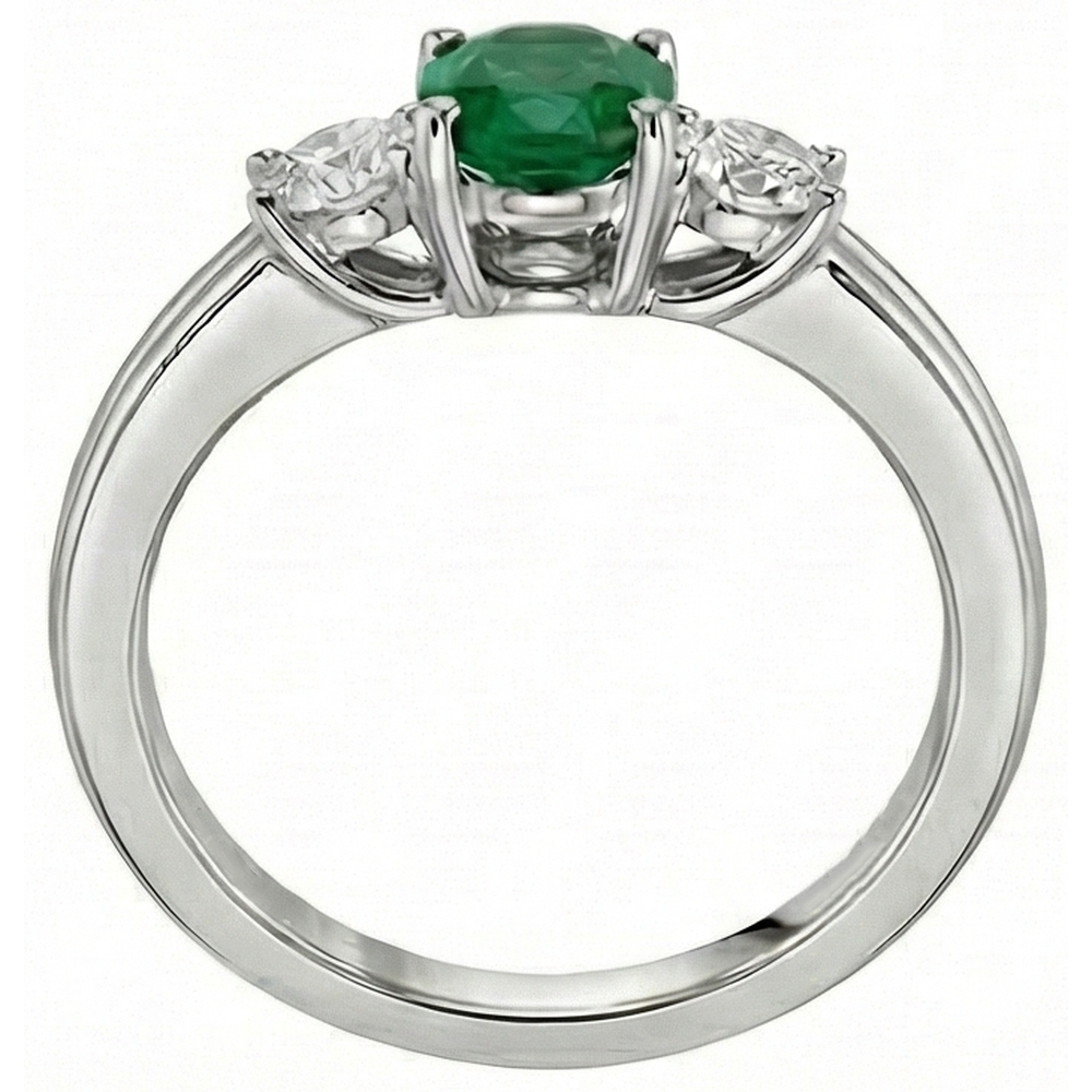 echter oval smaragd 3.50Karat ring Draufsicht