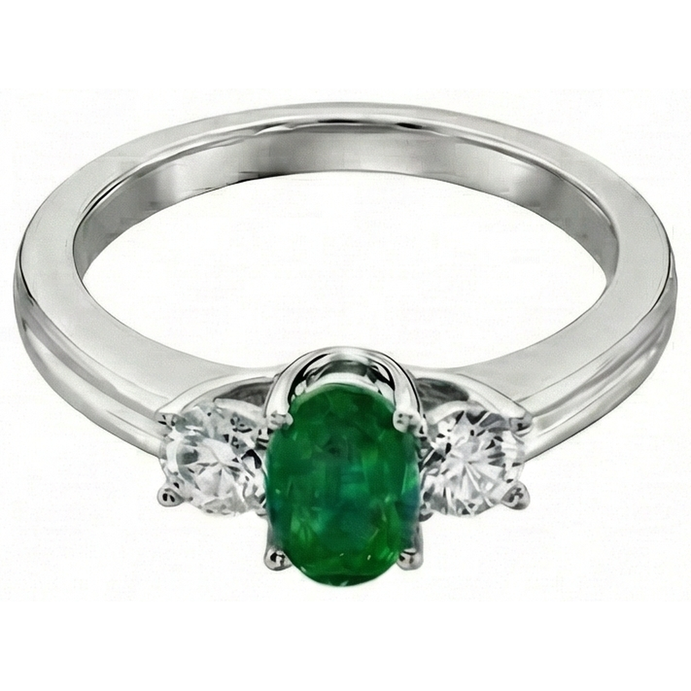 echter oval smaragd 3.50Karat ring Detailansicht
