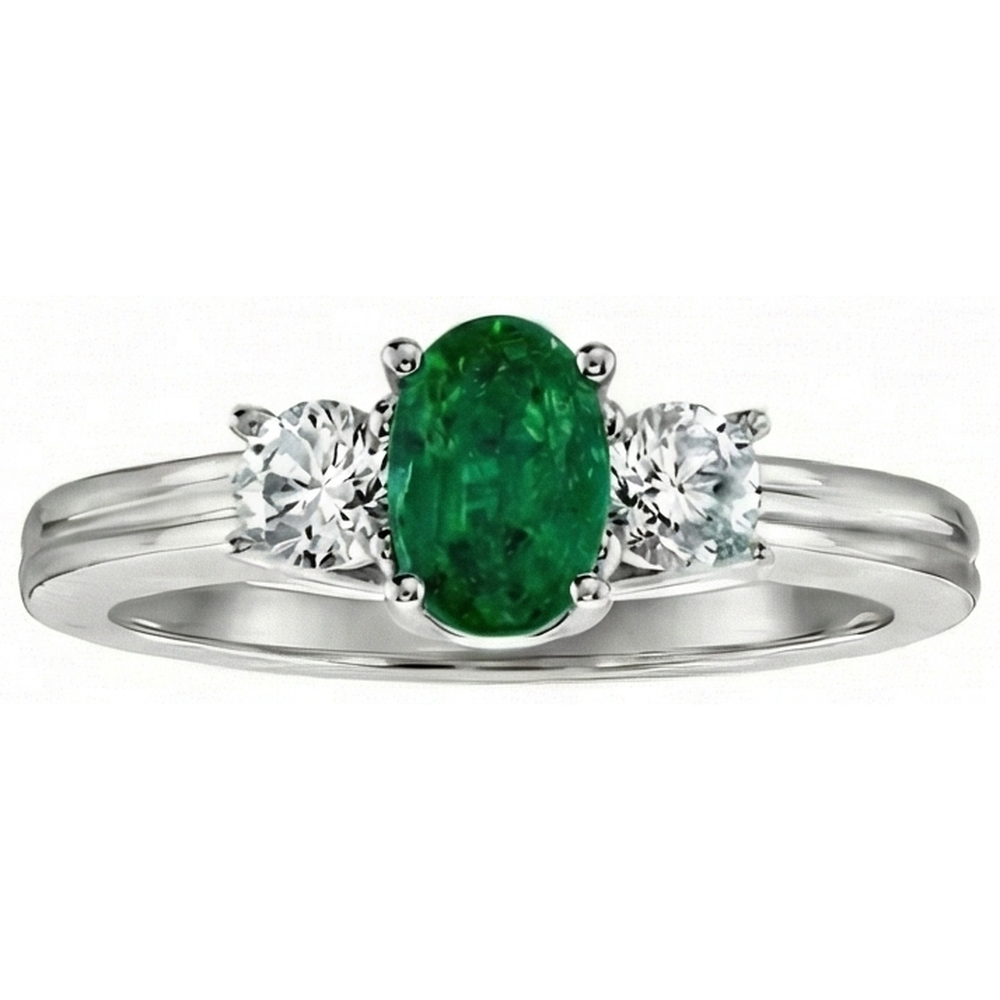 echter oval smaragd 3.50Karat ring Seitenansicht
