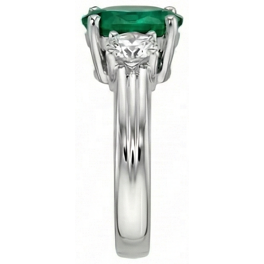 echter oval smaragd 3.50Karat ring Profilansicht