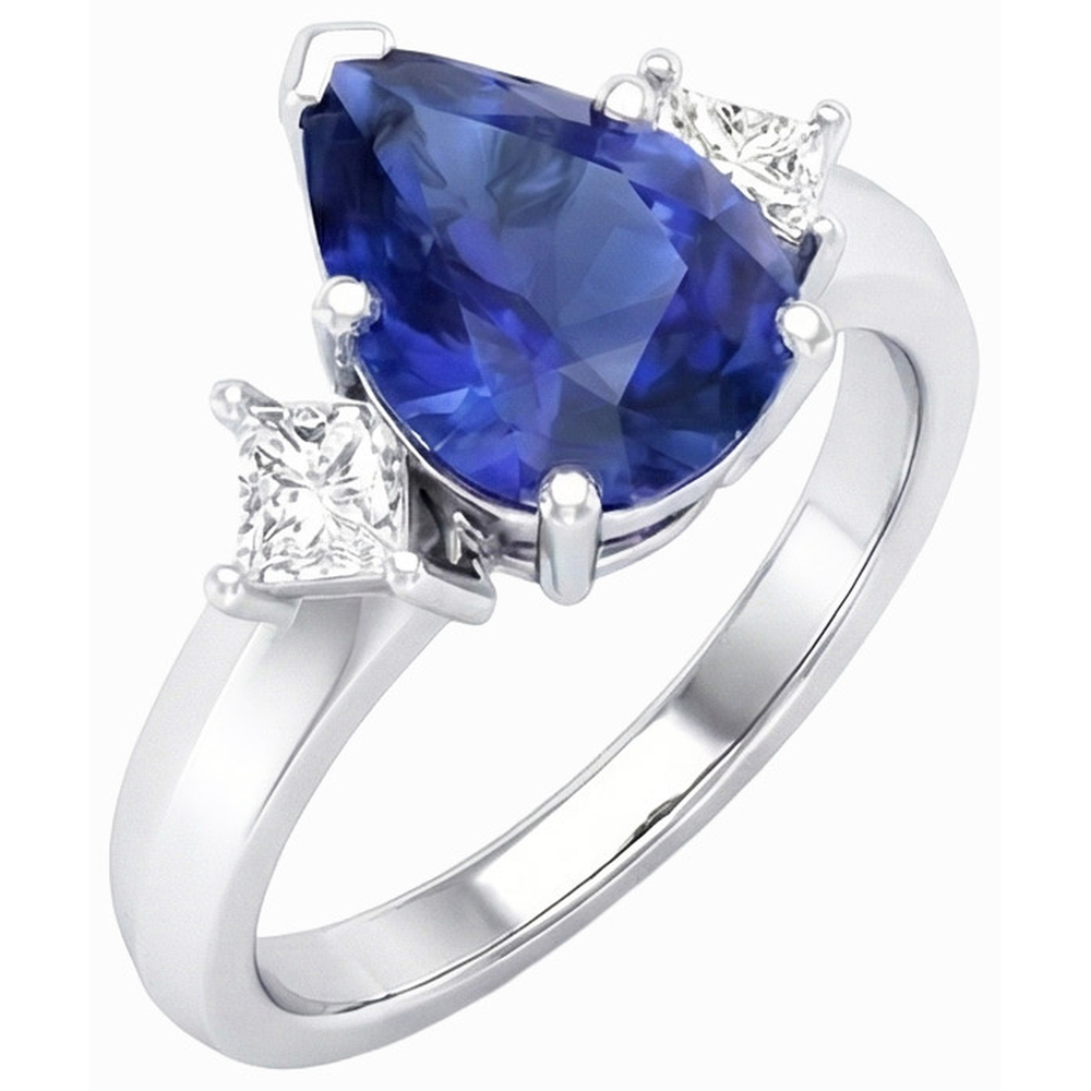 echter princess diamant 3.50Karat ring Vorderansicht