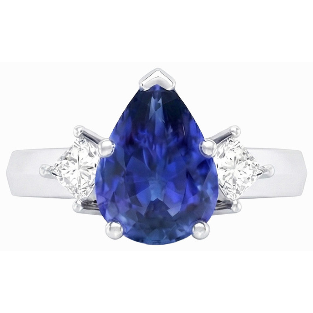 echter princess diamant 3.50Karat ring Seitenansicht