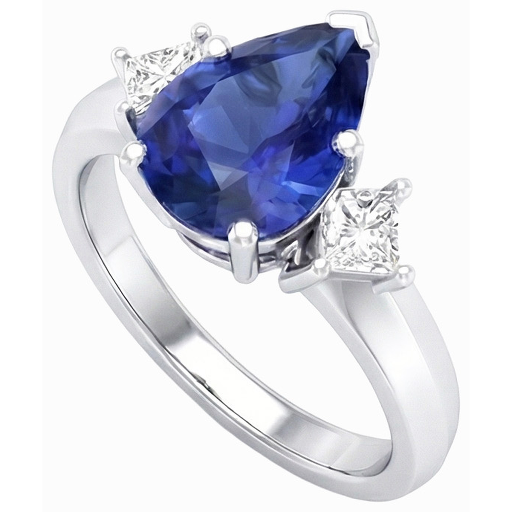 echter princess diamant 3.50Karat ring Detailansicht