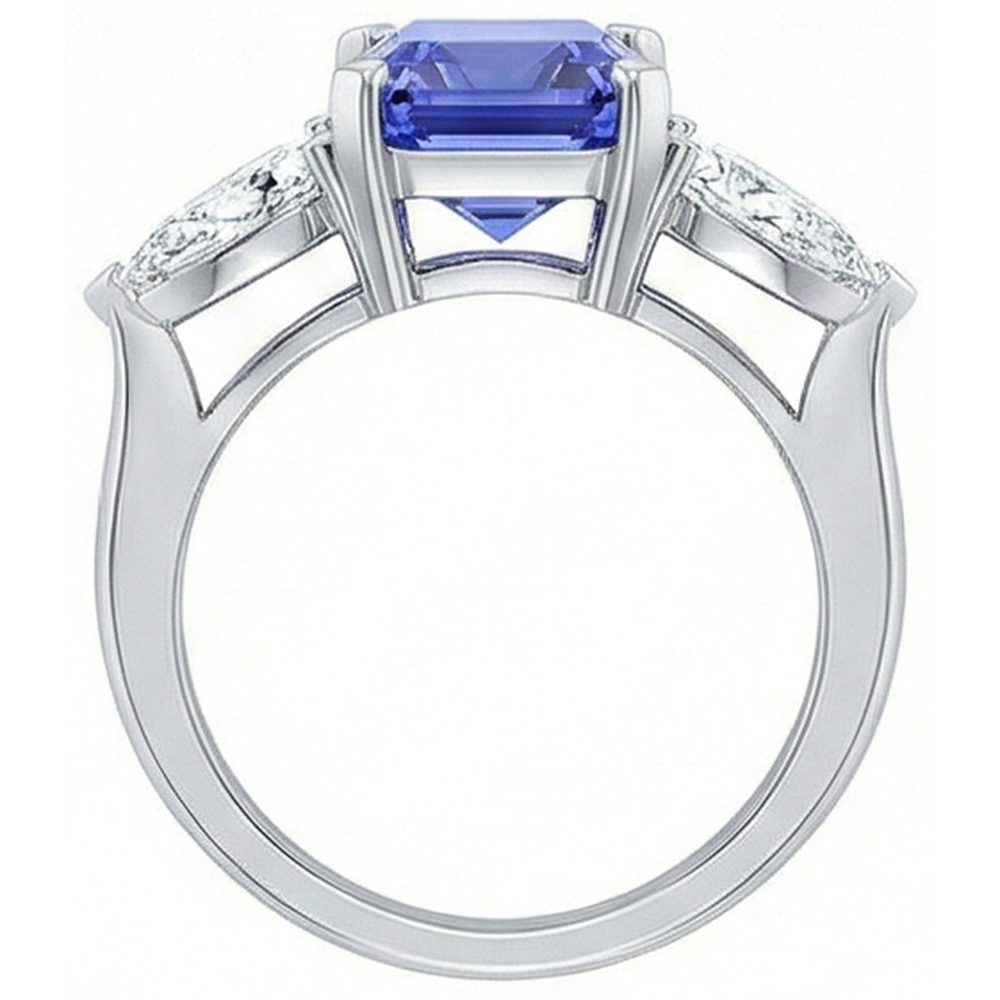 echter princess diamant 2Karat ring auf Weiß