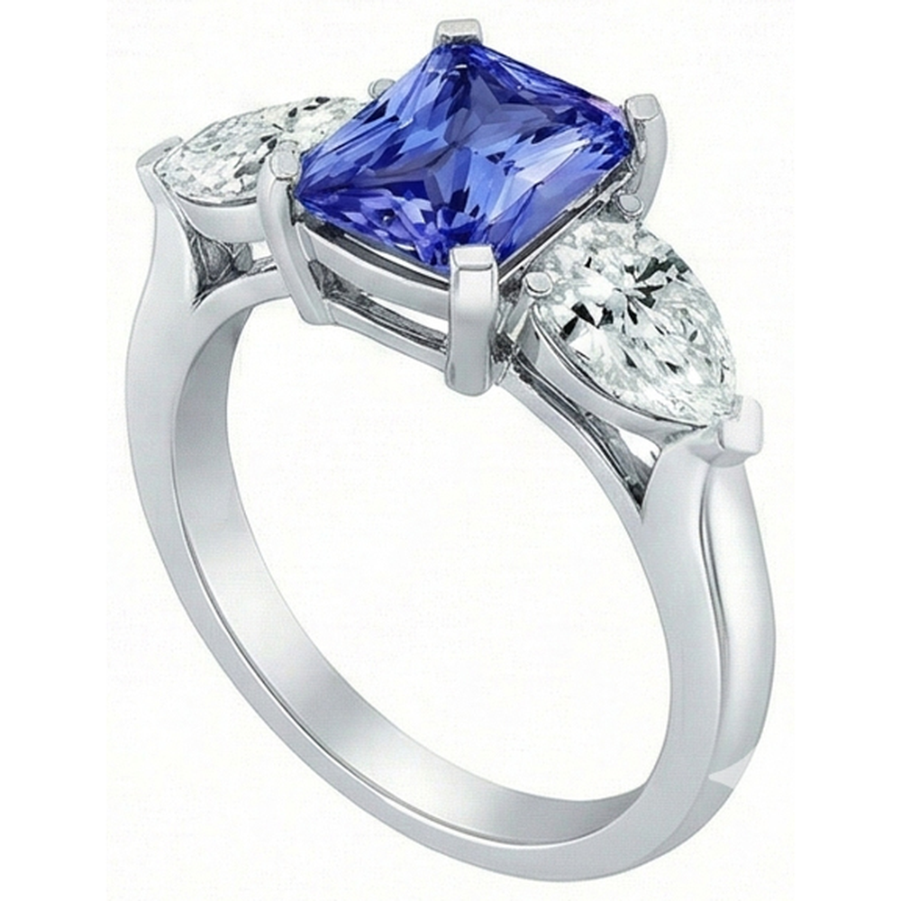echter princess diamant 2Karat ring Draufsicht