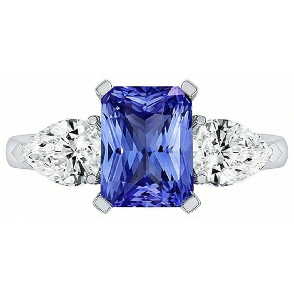 echter princess diamant 2Karat ring Seitenansicht