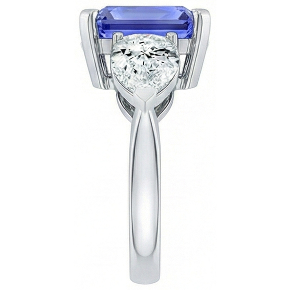 echter princess diamant 2Karat ring Profilansicht