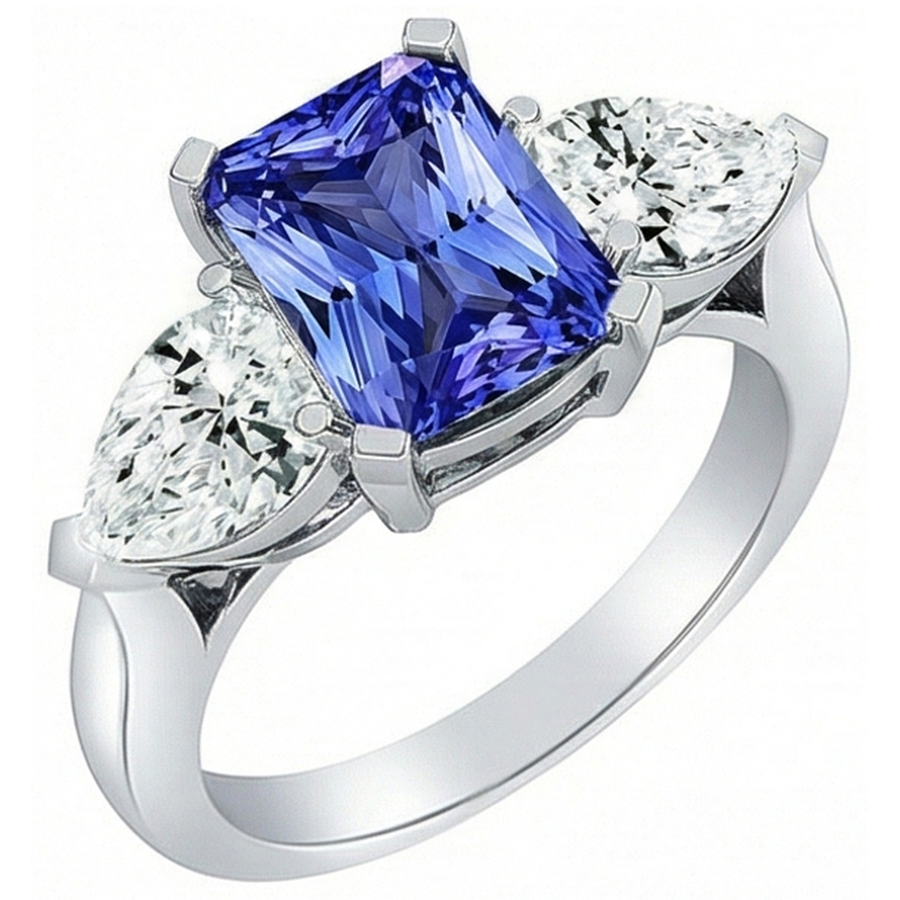 echter princess diamant 2Karat ring Vorderansicht