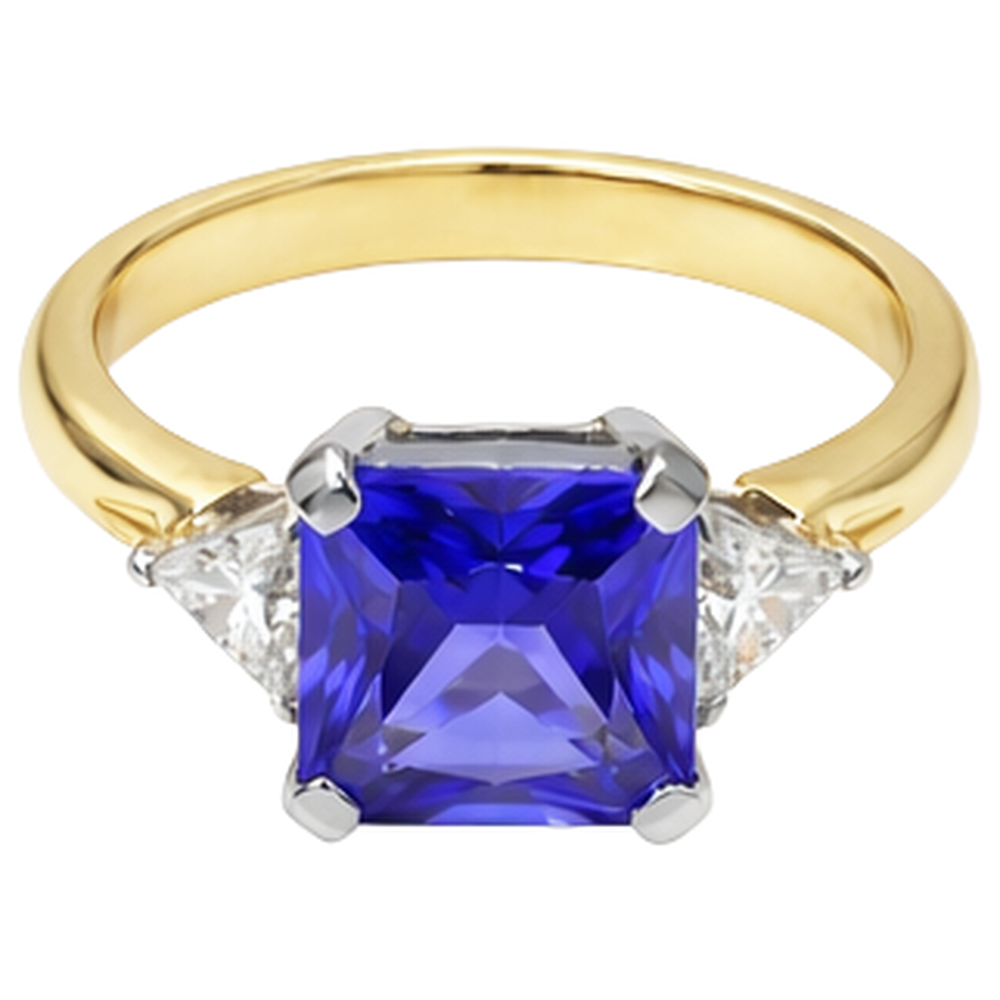 echter trillion tansanit 3.50Karat ring Detailansicht
