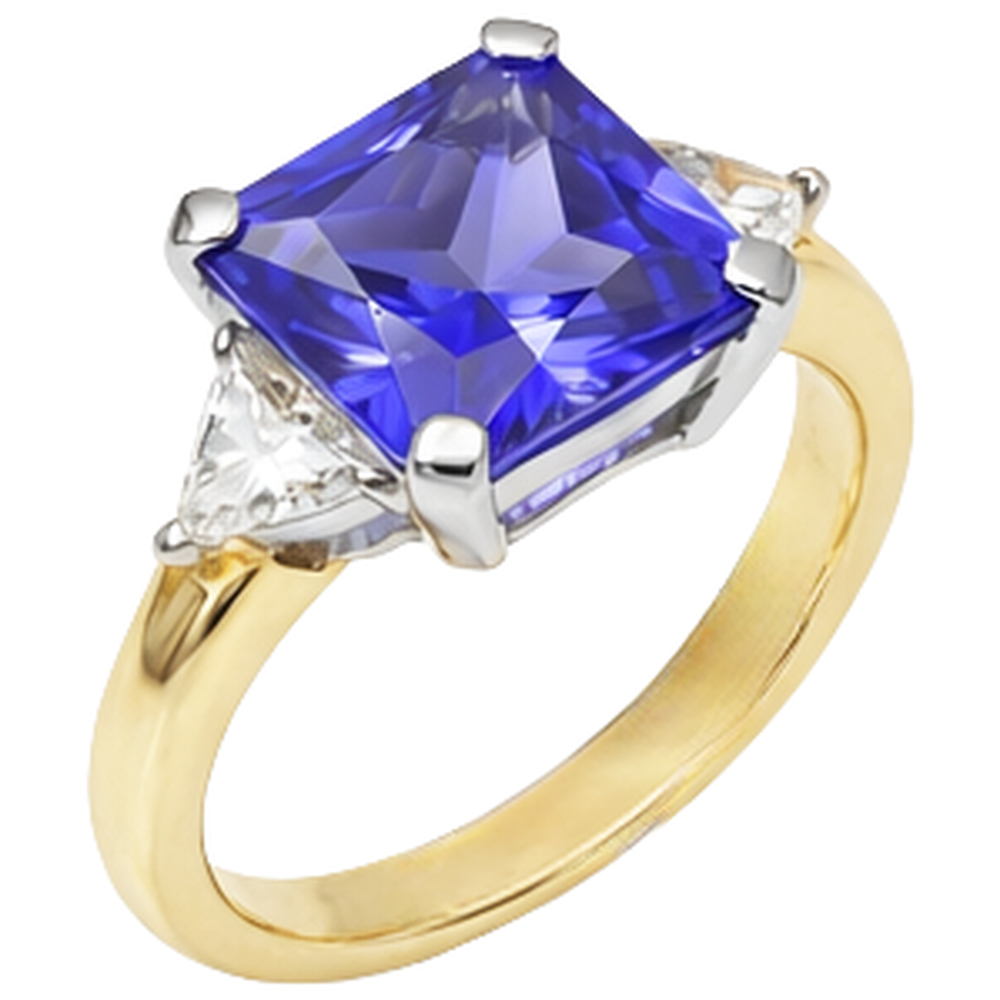 echter trillion tansanit 3.50Karat ring Draufsicht